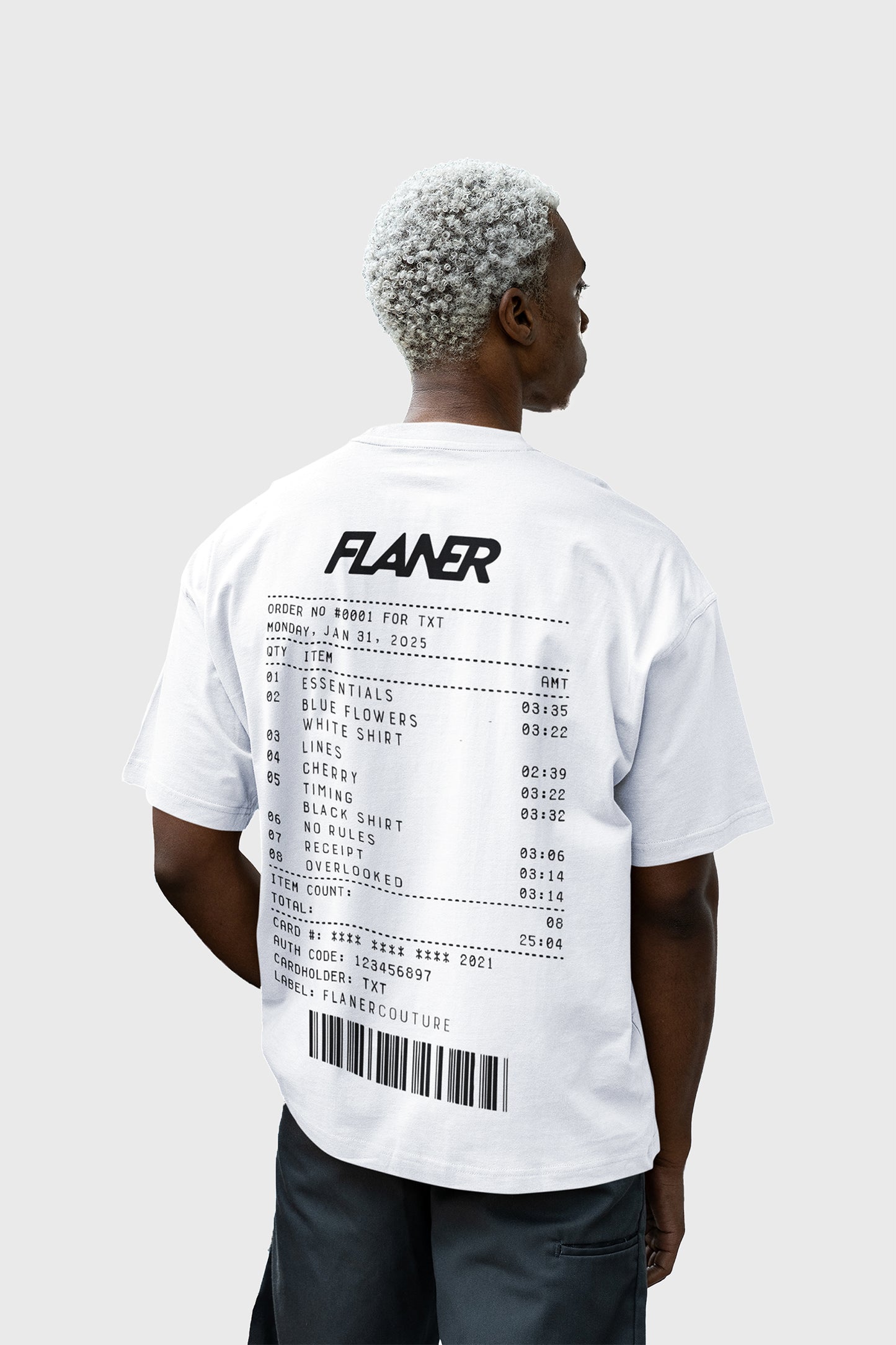 RECEIPT WHITE SHIRT